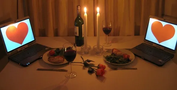 Dîner romantique sur Skype
