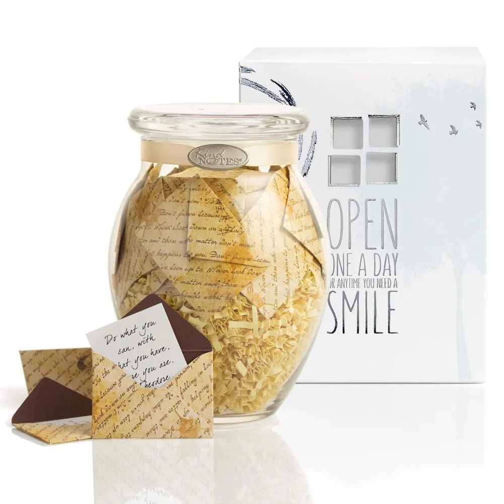 KindNotes Glass Keepsake Gift Jar with Love Messages