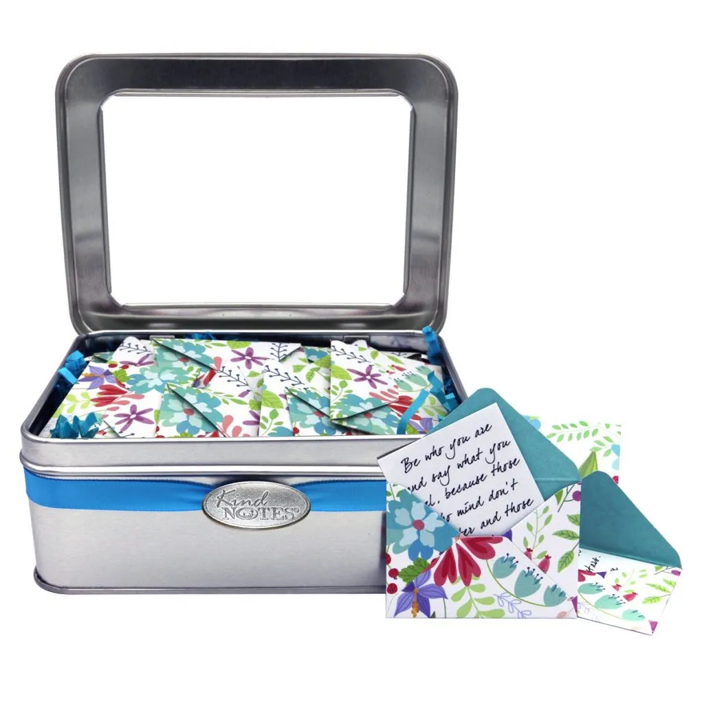 KindNotes Tin Keepsake Gift Box with Long Distance Missing You Messages